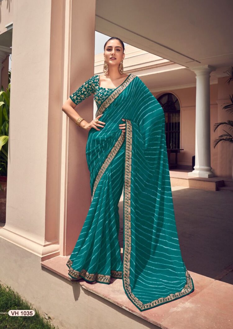 Buy SKY VISION CREATION Printed, Floral Print Daily Wear Georgette, Chiffon  Green Sarees Online @ Best Price In India | Flipkart.com